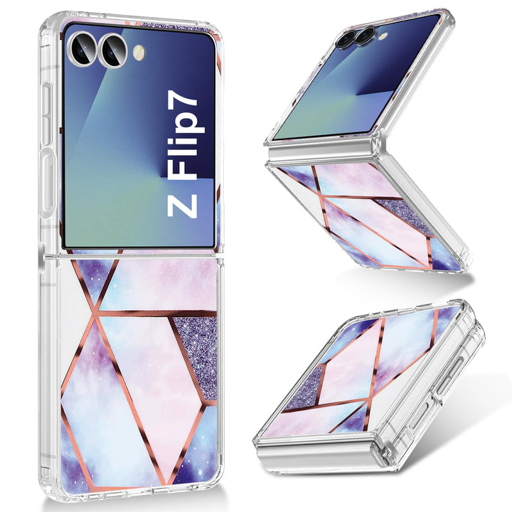 Handyhülle für Samsung Galaxy Z Flip 7 Hülle Silikon Dünn Slim Marmor Bunt Muster Motiv Z Flip7 Hand