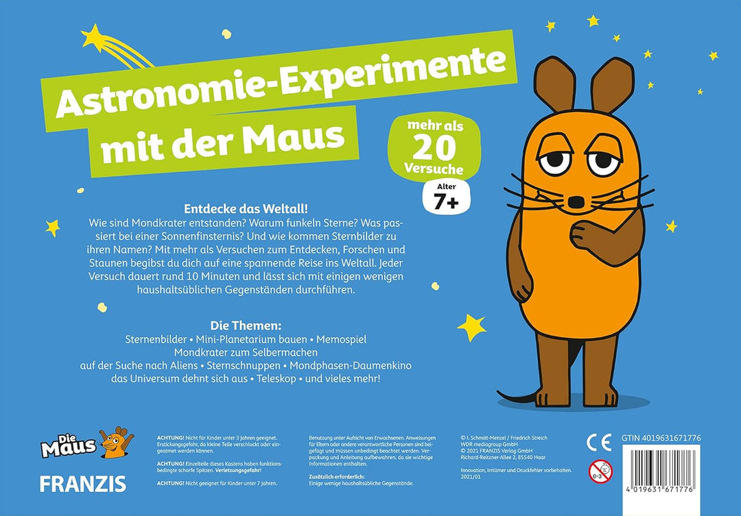 FRANZIS 67177 - Astronomie-Experimente mit der Maus, 20 Versuche für Ferien und Freizeit rund um das