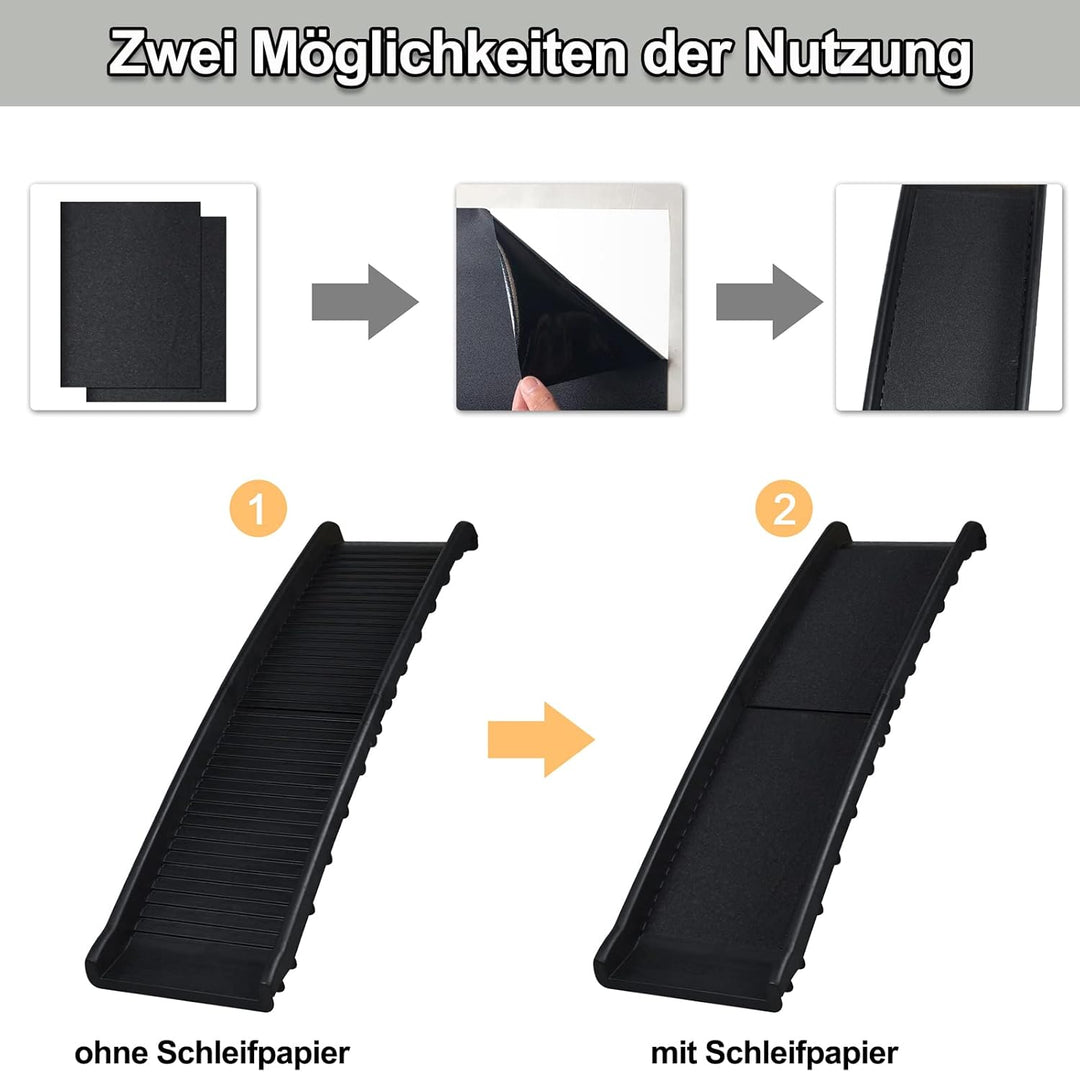 Hunderampe Faltbare Kunststoff Hundetreppe Anti-Rutsch Haustiere Kofferraumrampe bis 90 kg