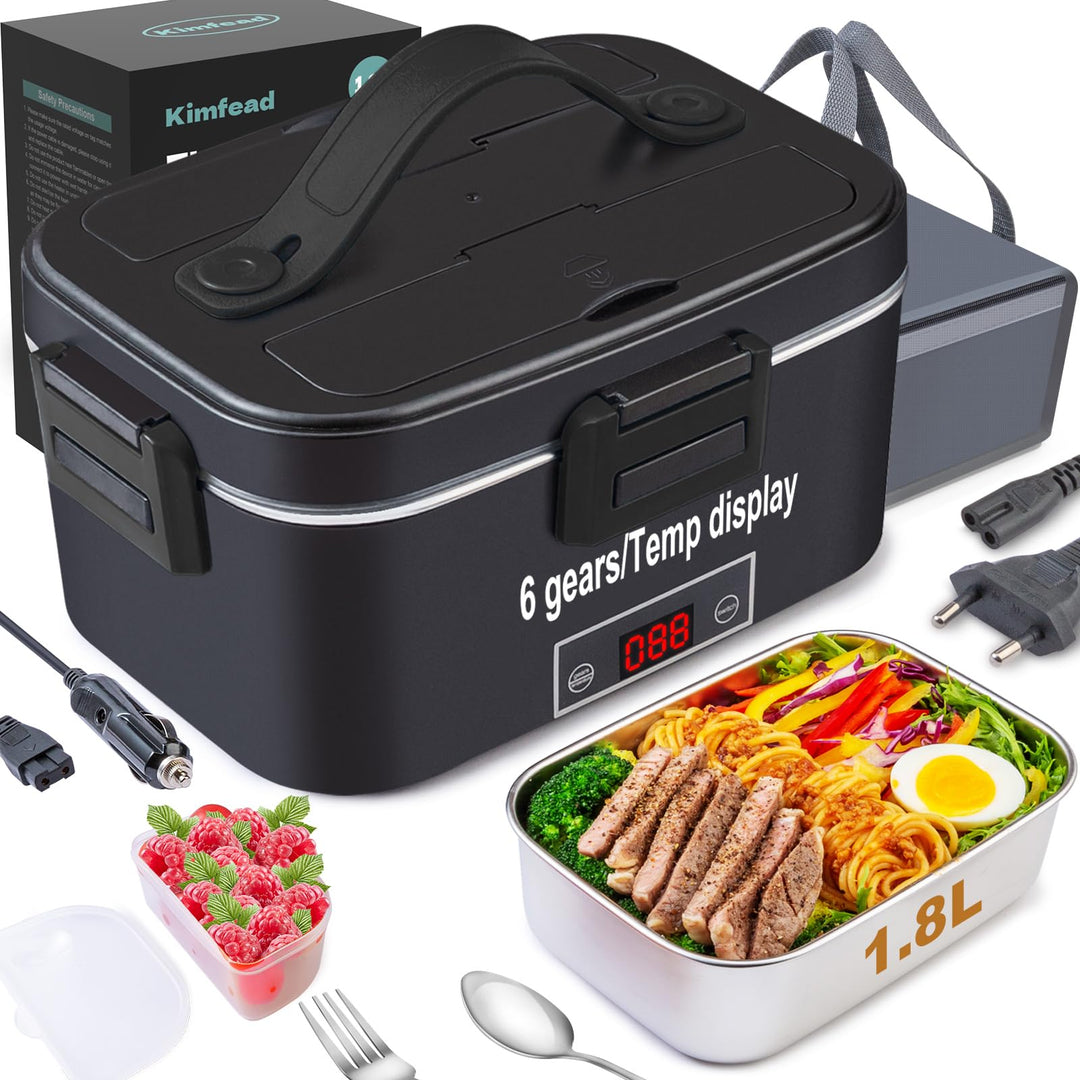 Kimfead Elektrische Lunchbox 80W Schwarz, Schwarz