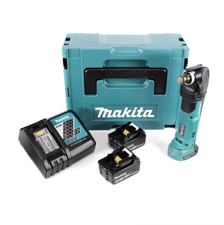 Makita DTM 51 RMJ 18V Li-Ion Akku Multifunktionswerkzeug im Makpac mit 2x 4,0 Ah Akku und Schnelllad