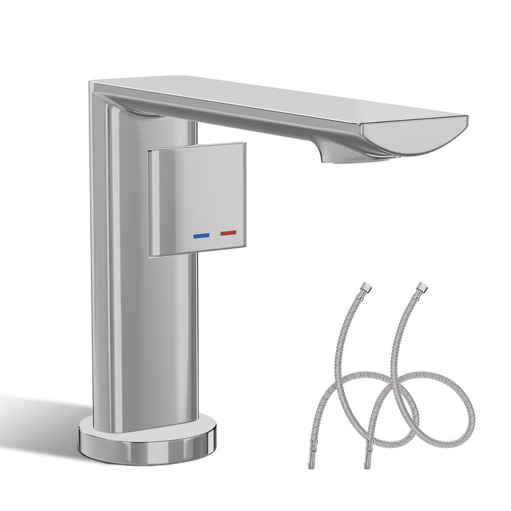ALPHA HOME Wasserhahn Bad mit Anschlussschlauch, Waschtischarmatur Einhandmischer Armatur Waschbecke