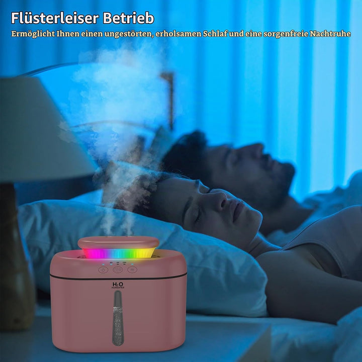 Luftbefeuchter 2L Luftbefeuchter Schlafzimmer Ruhig 16dB Auto Abschaltung und bis zu 24 Stunden Nach