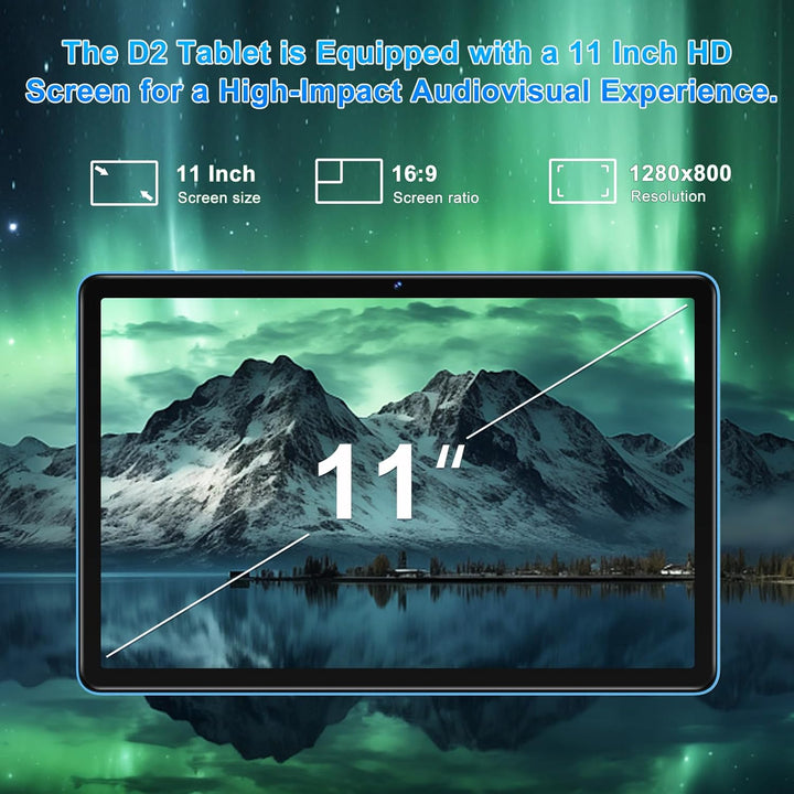 DMOAO Tablet 11 Zoll mit Widevine L1, 8000 mAh + 18W Schnellladung, 13 MP + 5 MP, Android 14 Tablets