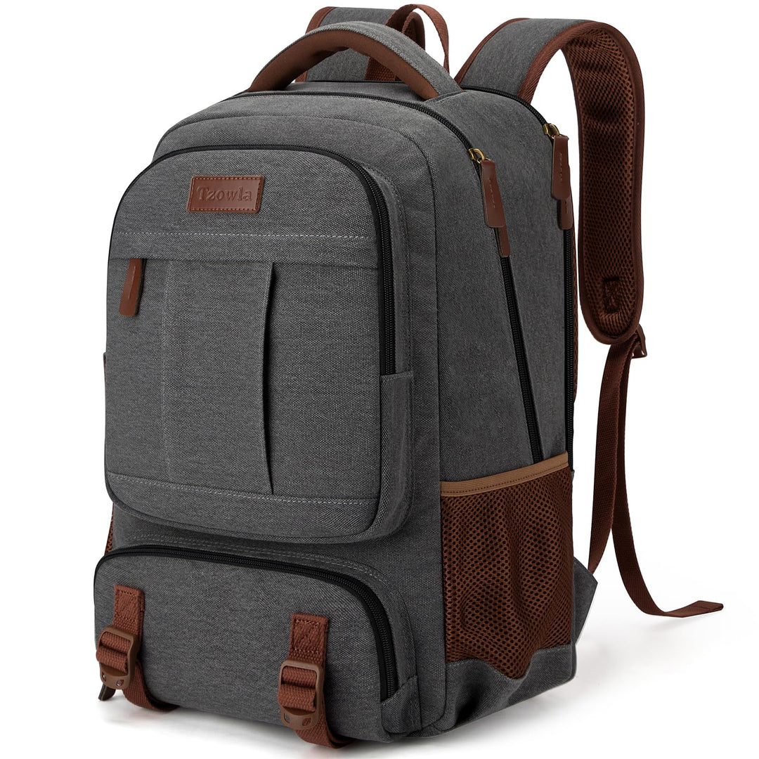 Tzowla Canvas Laptop Rucksack aus Segeltuch,Reise Backpack Tasche Herren und Damen,Arbeit Reiserucks