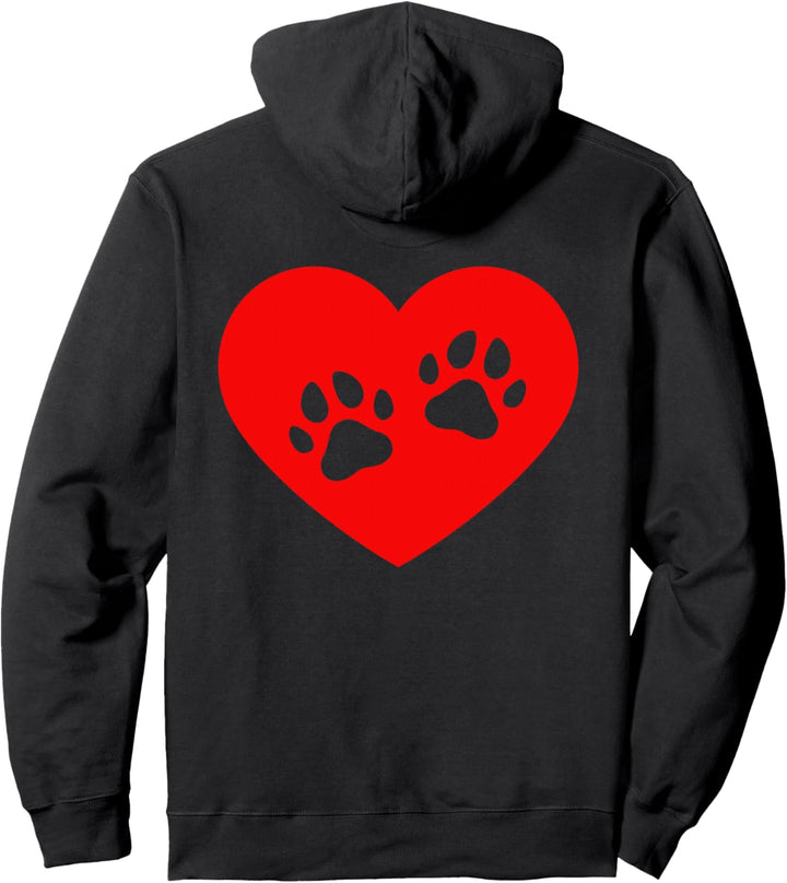 Backprint Hunde Pfotenabdruck Farbklecks Pullover Hoodie