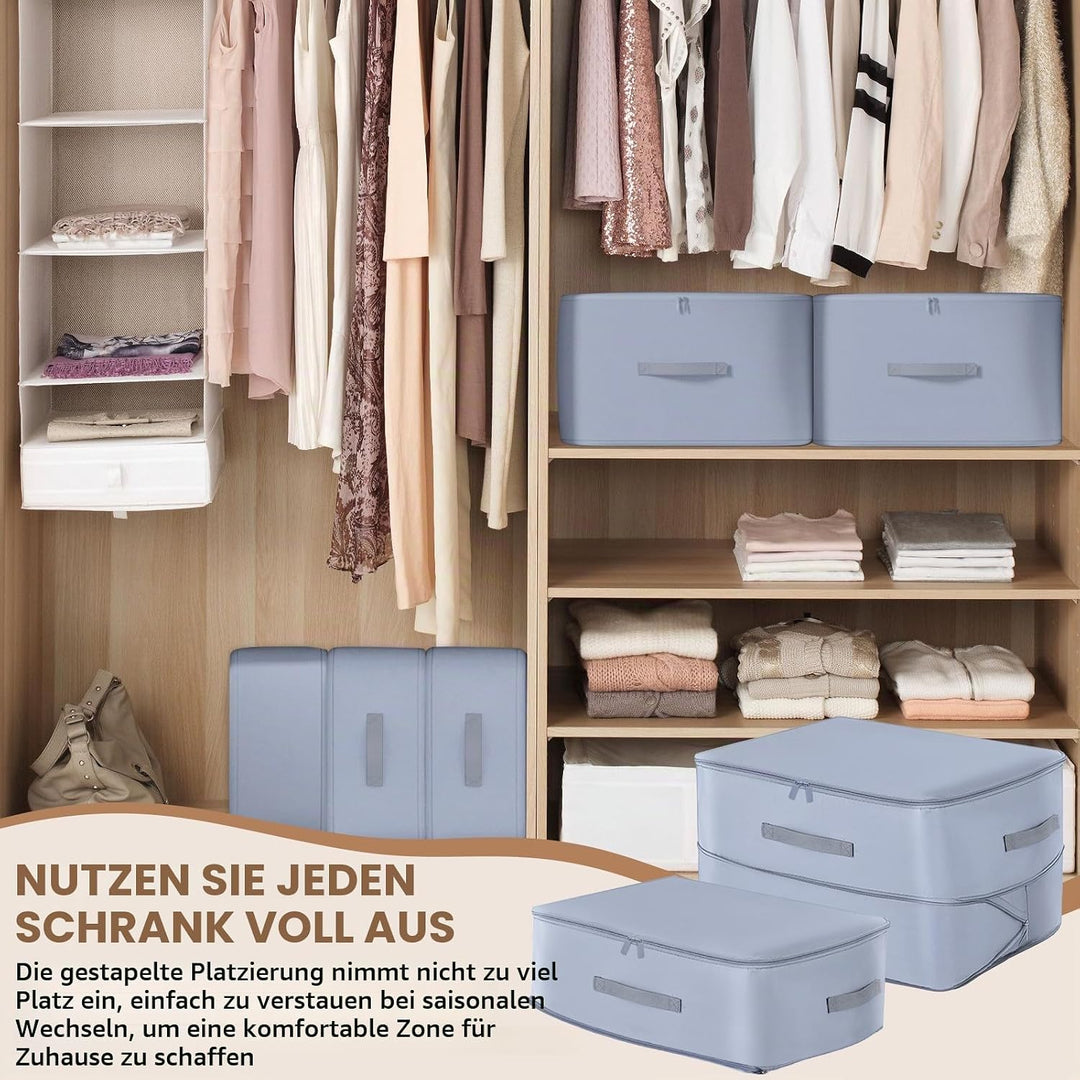 2 Stück Ultra Platzsparender Selbstkomprimierender Organizer, Aufbewahrungstasche für Bettdecken, Gr
