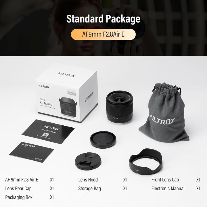 VILTROX 9mm F2.8 Air E Mount Kameraobjektiv Lens für Sony E APS-C Autofokus Ultraweitwinkelobjektiv