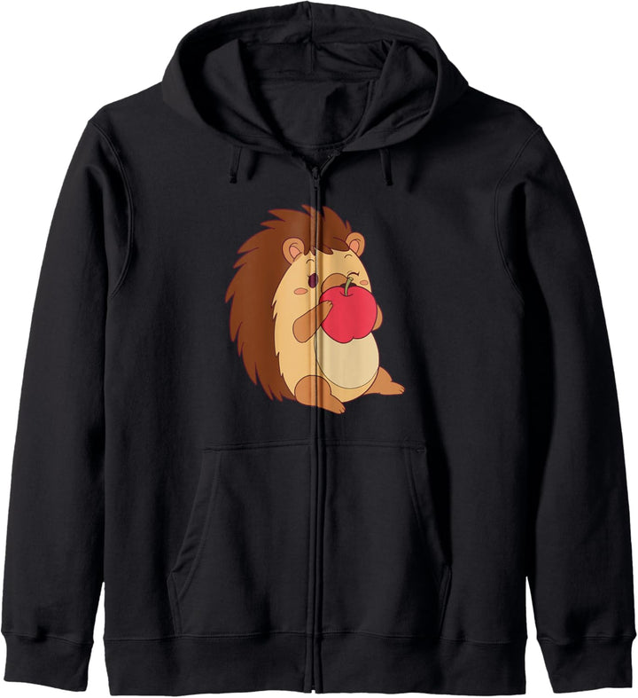 Niedlicher Igel und Kirsche Geschenk Kapuzenjacke