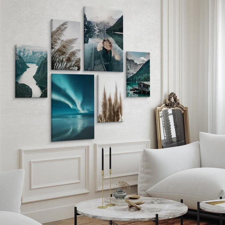 Muralo - Wandbilder Set - Leinwand Bilder Set Aufhängefertig - Bilder für Wohnzimmer Schlafzimmer -