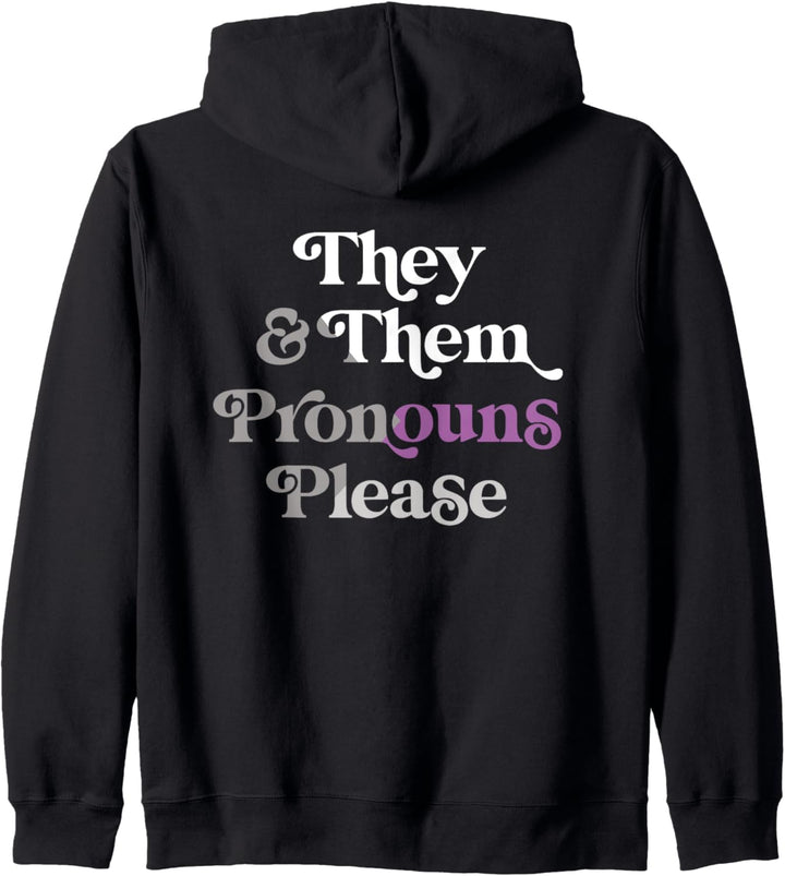 They & Them Pronouns Please Demisexual LGBTQIA Pride Flag Kapuzenjacke