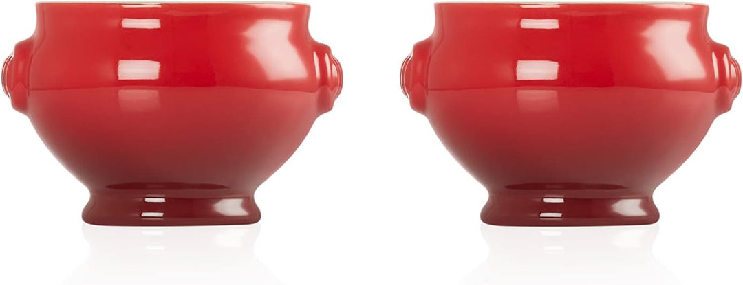 Le Creuset Suppenterrinen 2er-Set, je 600 ml, Steinzeug, Kirschrot