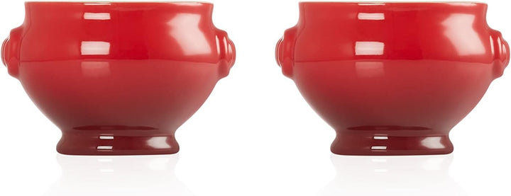 Le Creuset Suppenterrinen 2er-Set, je 600 ml, Steinzeug, Kirschrot