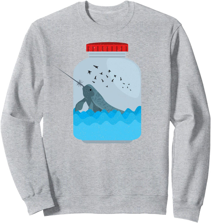Lustiger Narwal Glas Narwal Einhorn des Meeres Geschenk Sweatshirt