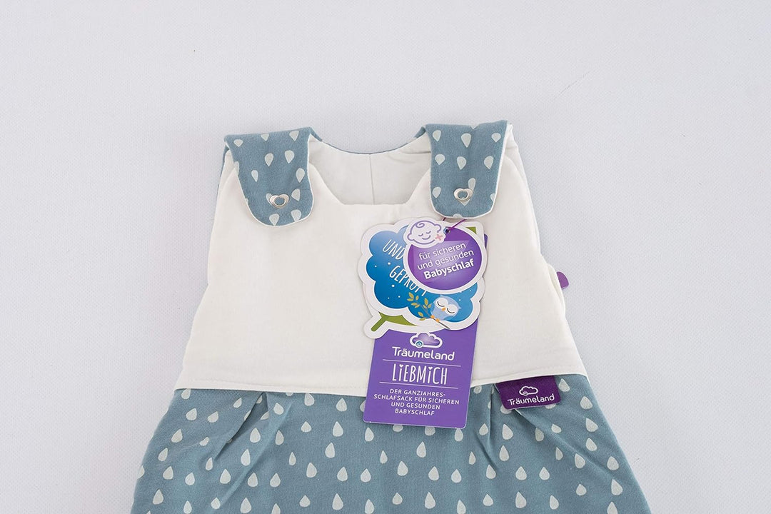 Träumeland S0102703 Aussenschlafsack LIEBMICH Tropfen Ozeanblau 56/62, mehrfarbig