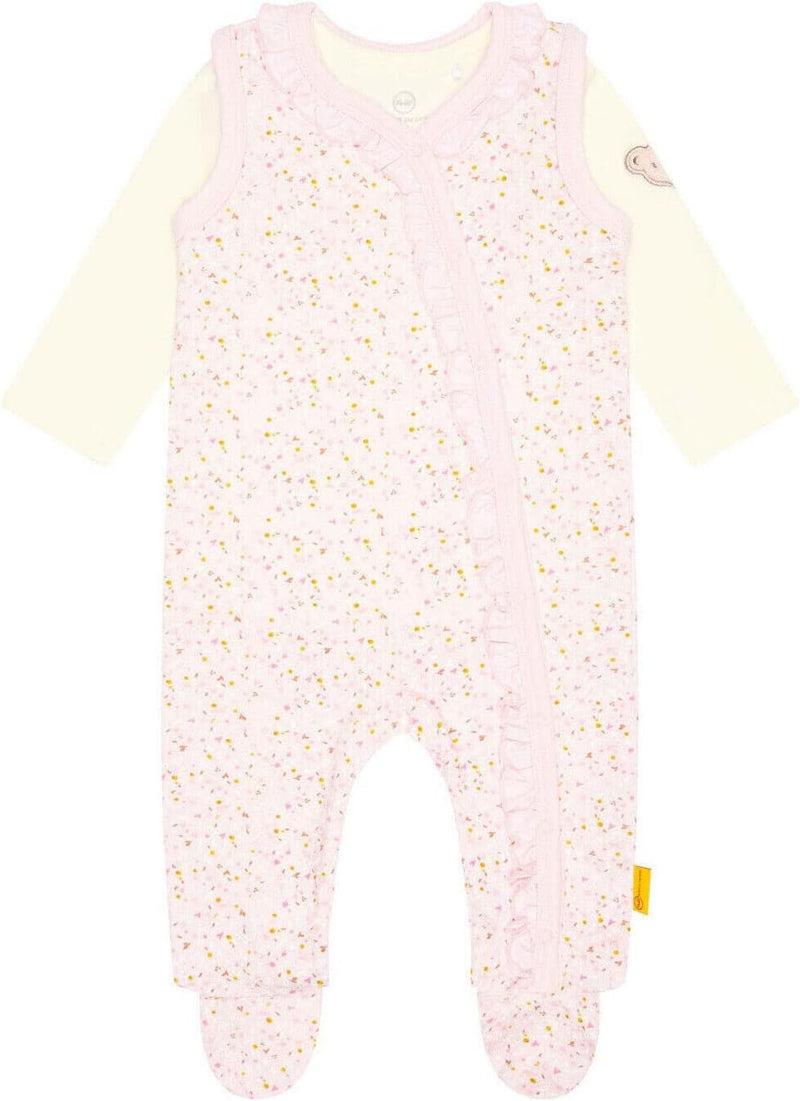 Steiff Baby - Mädchen Set Strampler mit Fuss + T-shirt Langarm Set Strampler + T-Shirt langarm 56 PO