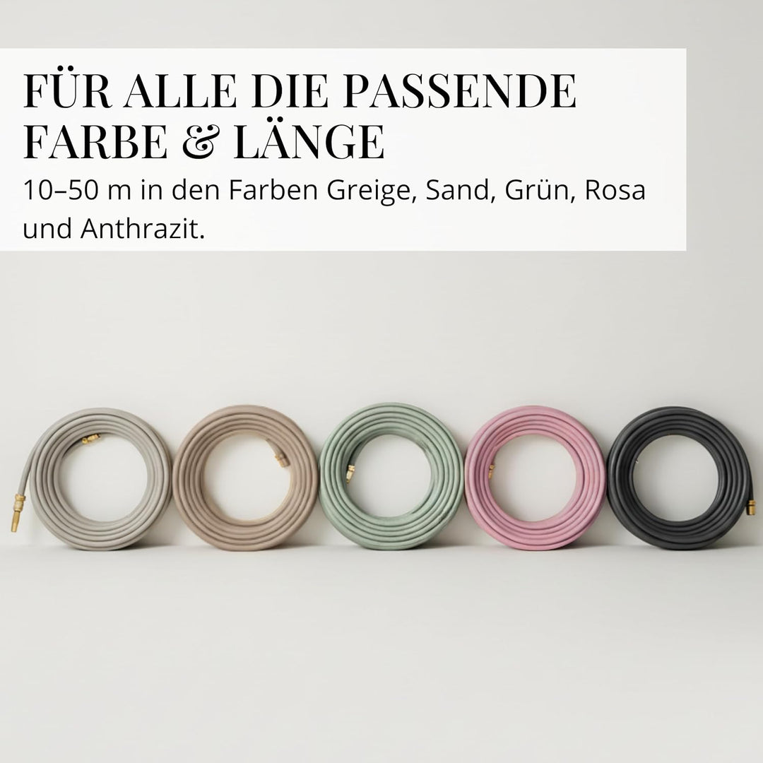 Livlig53 Gartenschlauch 1/2 Zoll, 20m: Wasserschlauch Made in Germany, Recycling-Material, formstabi