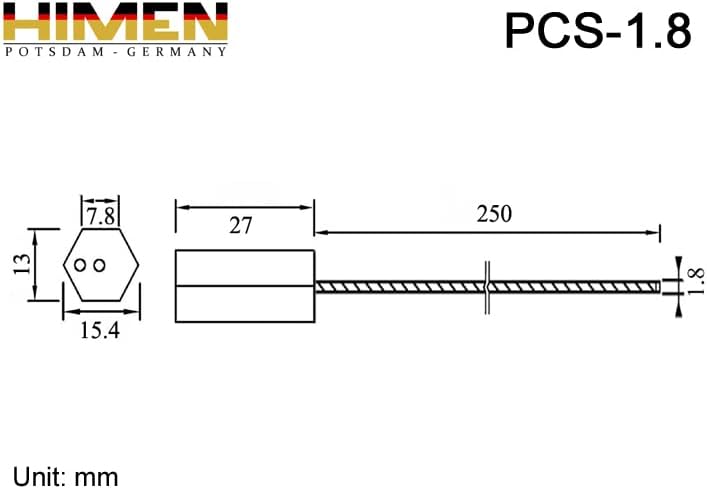 50x PLOMBEN aus Metall mit Drahtseil von HIMEN | Länge 280 mm | fortlaufend nummeriert | mit BARCODE