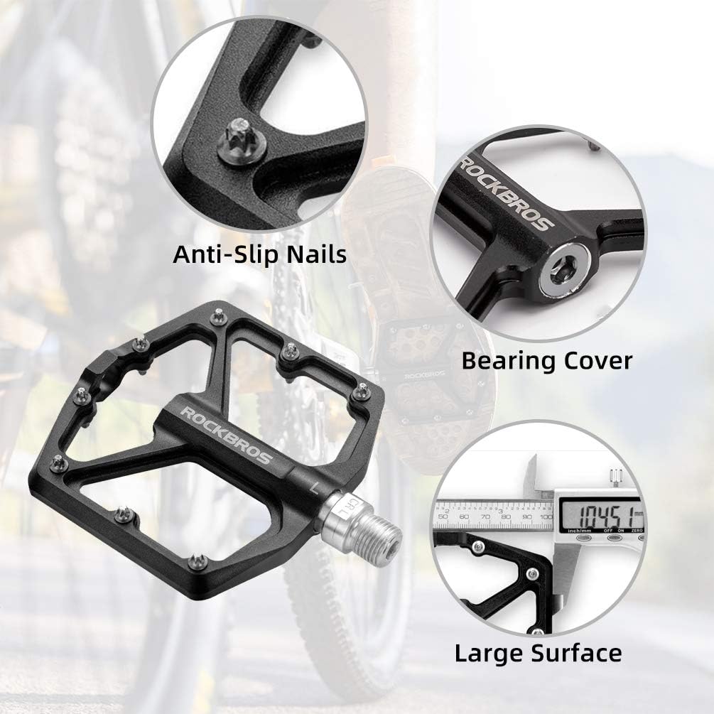 ROCKBROS Fahrradpedale Rennrad Pedale Aluminium Platform Pedale Ultraleicht Antirutsch Fahrrad Pedal