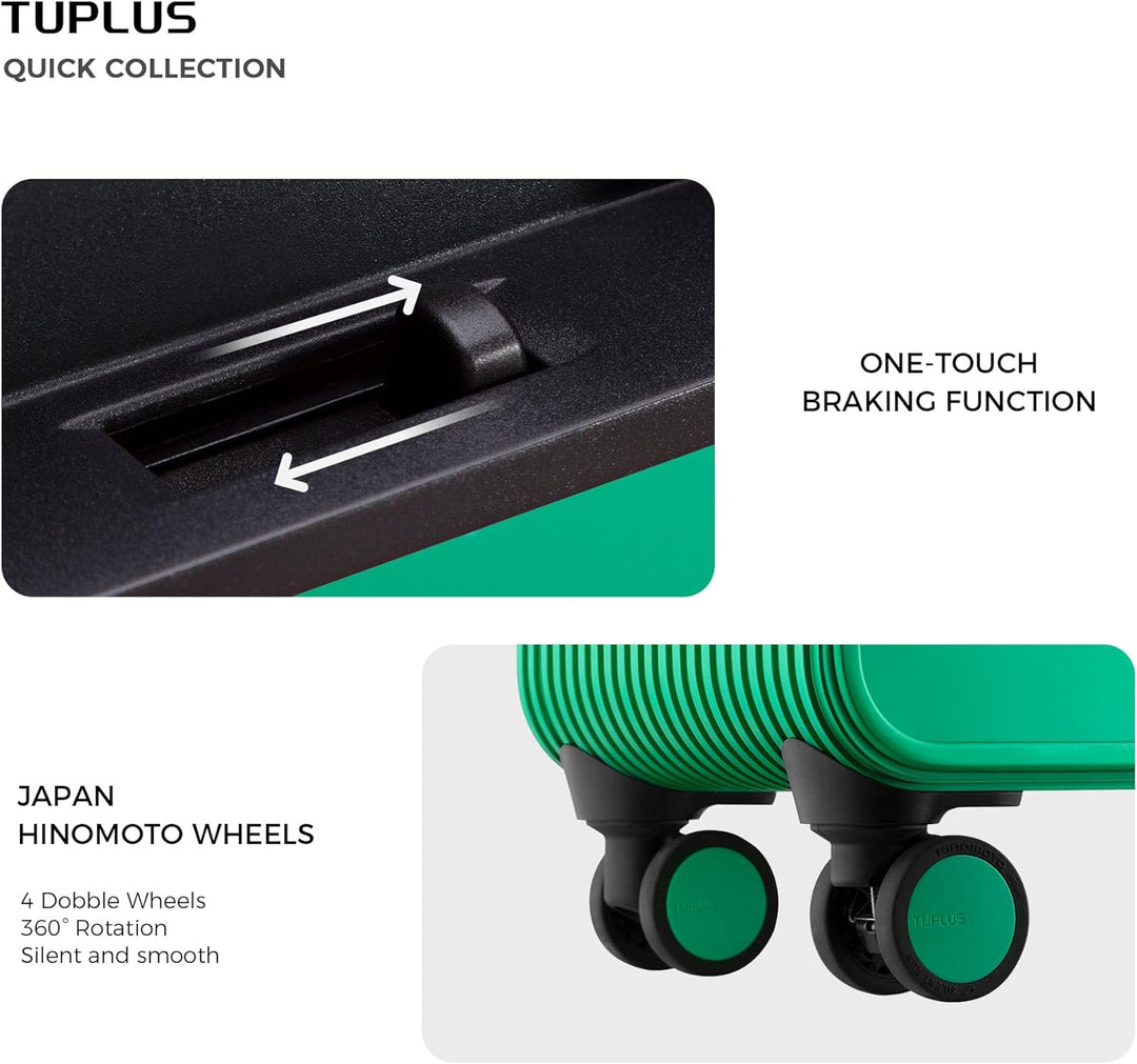 TUPLUS Koffer Aluminium Trolley Rollkoffer mit 4 Rollen Reisekoffer Handgepäck Hartschalenkoffer mit