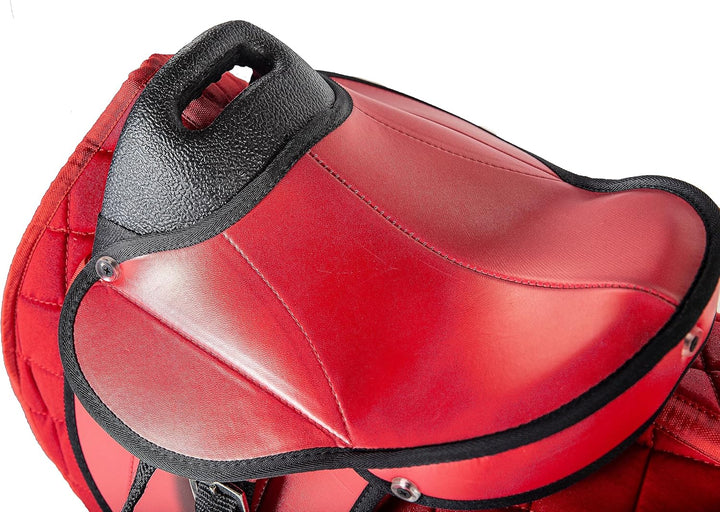 PFIFF 103106 Sattelset für Shettys oder Holzpferde, Komplettset, Kindersattel, Rot, Rot