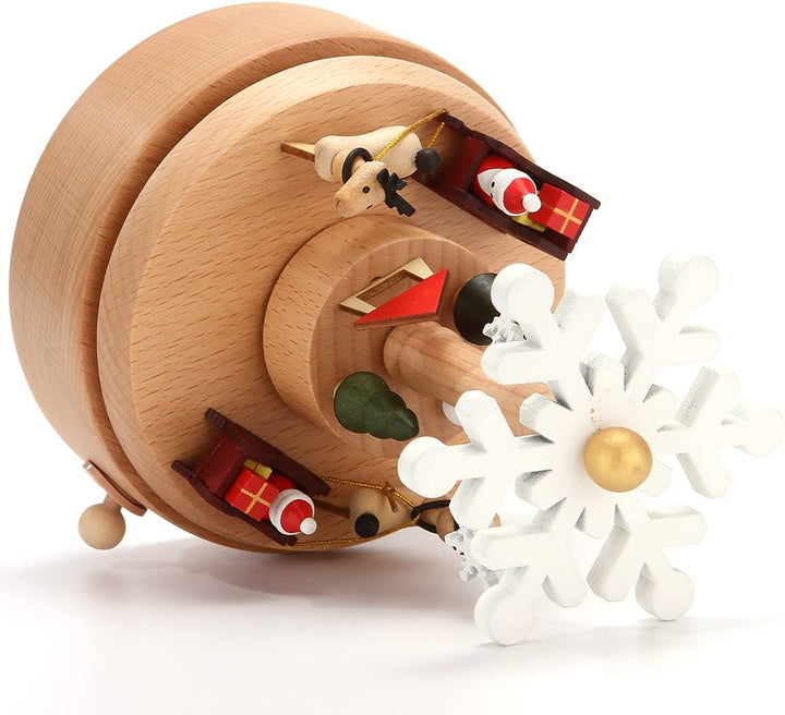 LONEEDY Holz Spieluhr Weihnachten Schneeflocke Dekoration Elch Custom Exklusives Spielzeug Geschenke