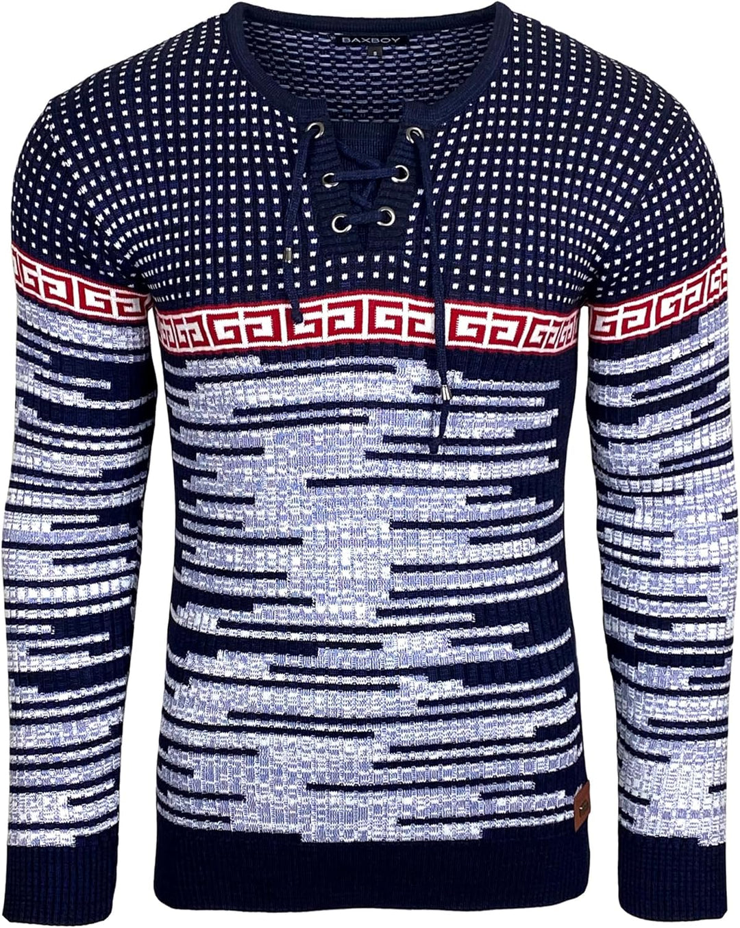 Baxboy Herren Strick-Pullover Rundhals | Männer Winter-Pullover |stylischer Herren Strick-Pulli | Wa