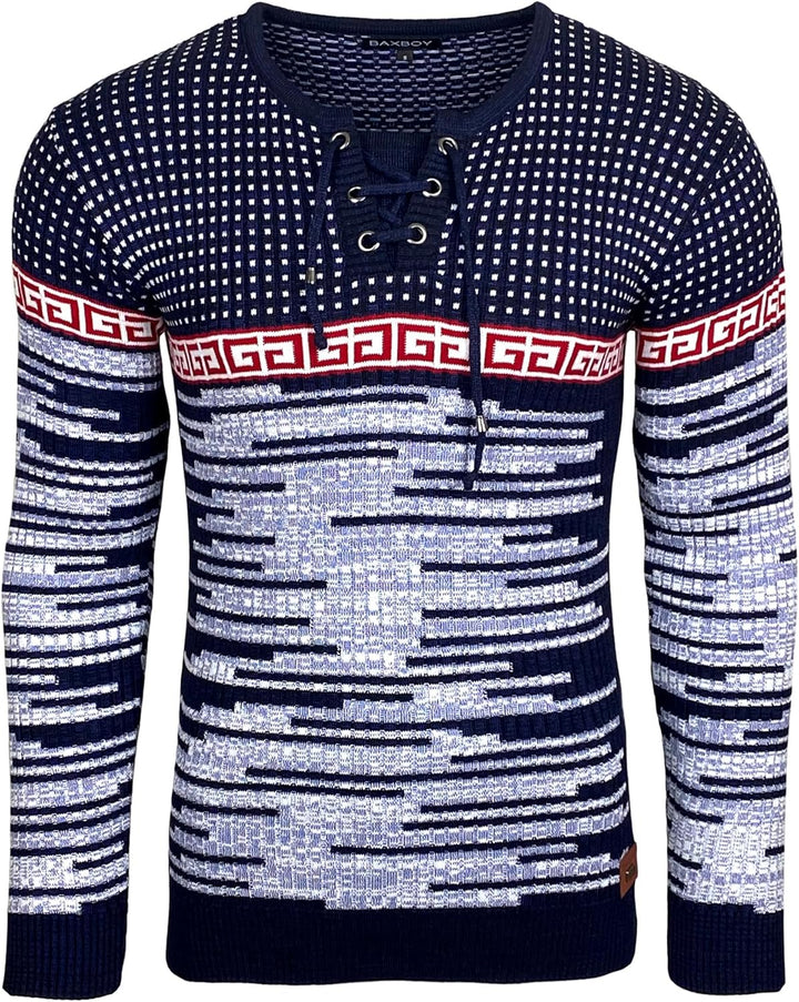 Baxboy Herren Strick-Pullover Rundhals | Männer Winter-Pullover |stylischer Herren Strick-Pulli | Wa