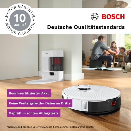 Bosch Smarter Saugroboter mit Wischfunktion Spotless Advanced + BCRD2W | Vision Objekterkennung, Ant