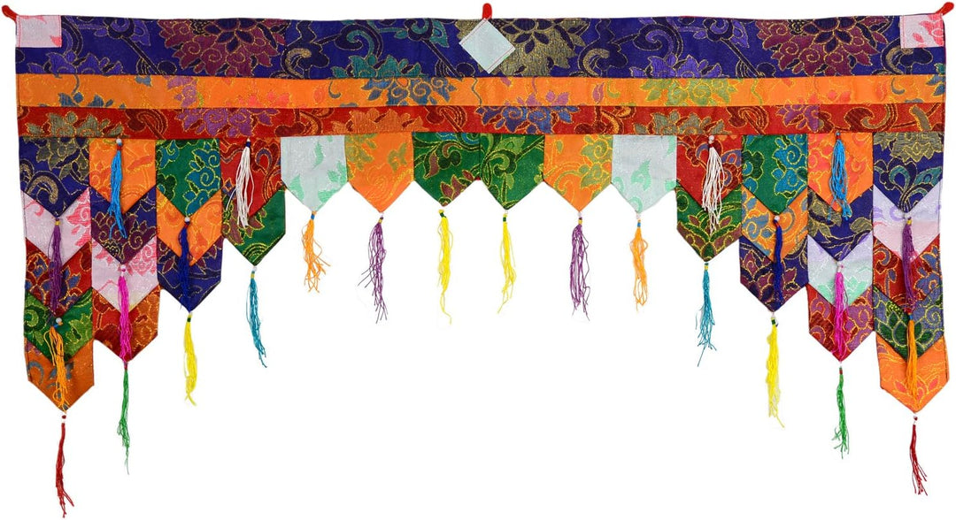 BUDDHAFIGUREN/Billy Held Tibetischer Chukor Wandbehang, Brokatstoff, bunt, 99 X 40 cm