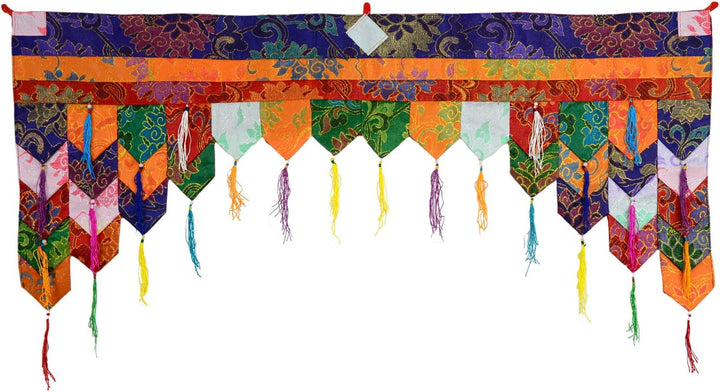 BUDDHAFIGUREN/Billy Held Tibetischer Chukor Wandbehang, Brokatstoff, bunt, 99 X 40 cm