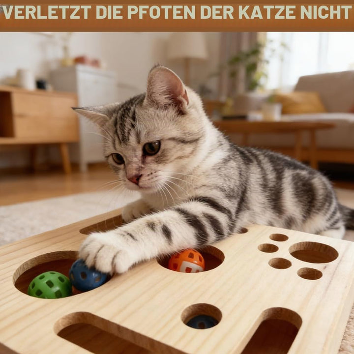 Katzen Krallenfeiler Spielbox, Krallenpflege Board & Interaktives Kratzspielzeug für Katzen, 30x25 c