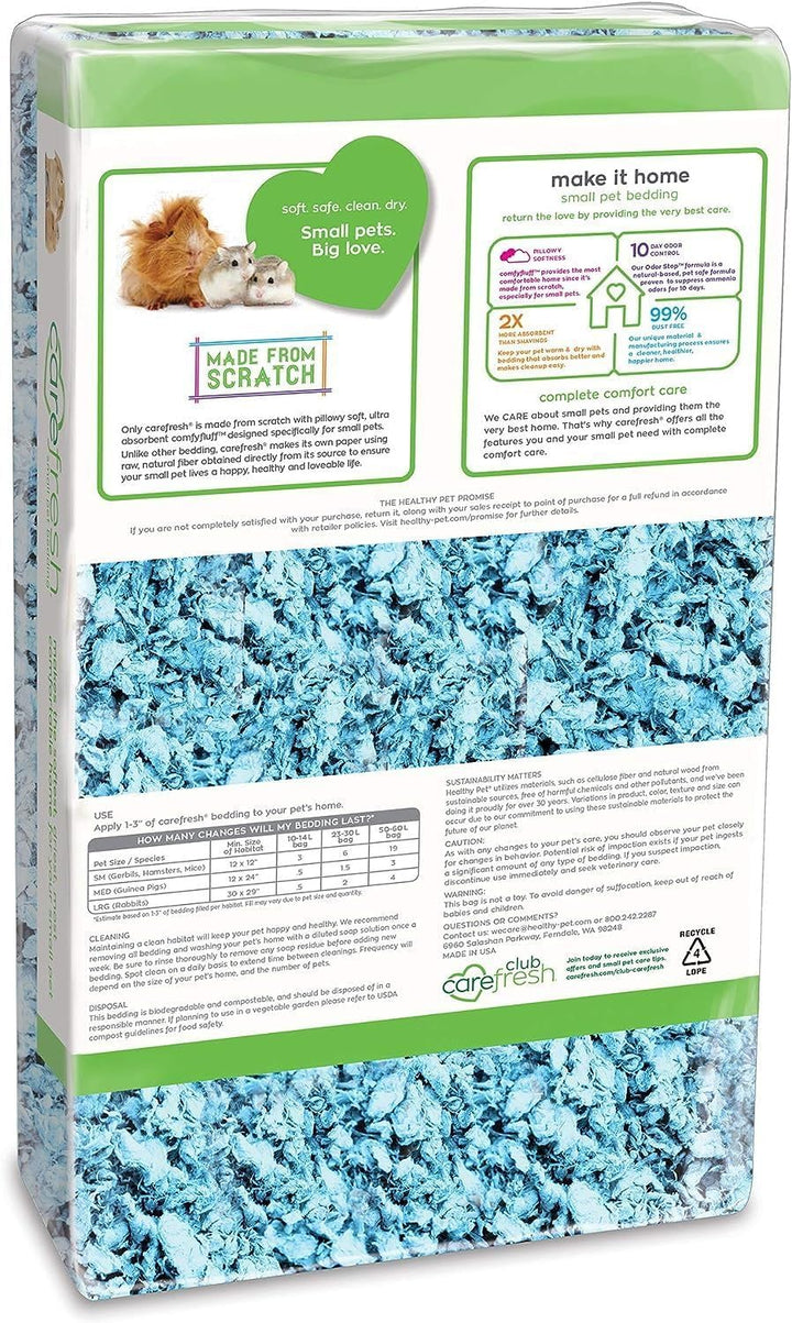 Carefresh 99% staubfreies blaues Naturpapier für kleine Haustiere mit Geruchskontrolle, 23 l 23 L Bl