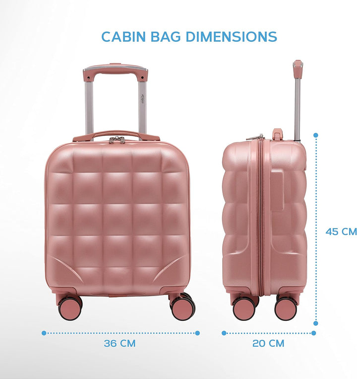 Flight Knight Bubble Suitcase - Ryanair easyJet Jet2 Approved - 8 Wheel Carry Cabin Hardcase 45x36x2