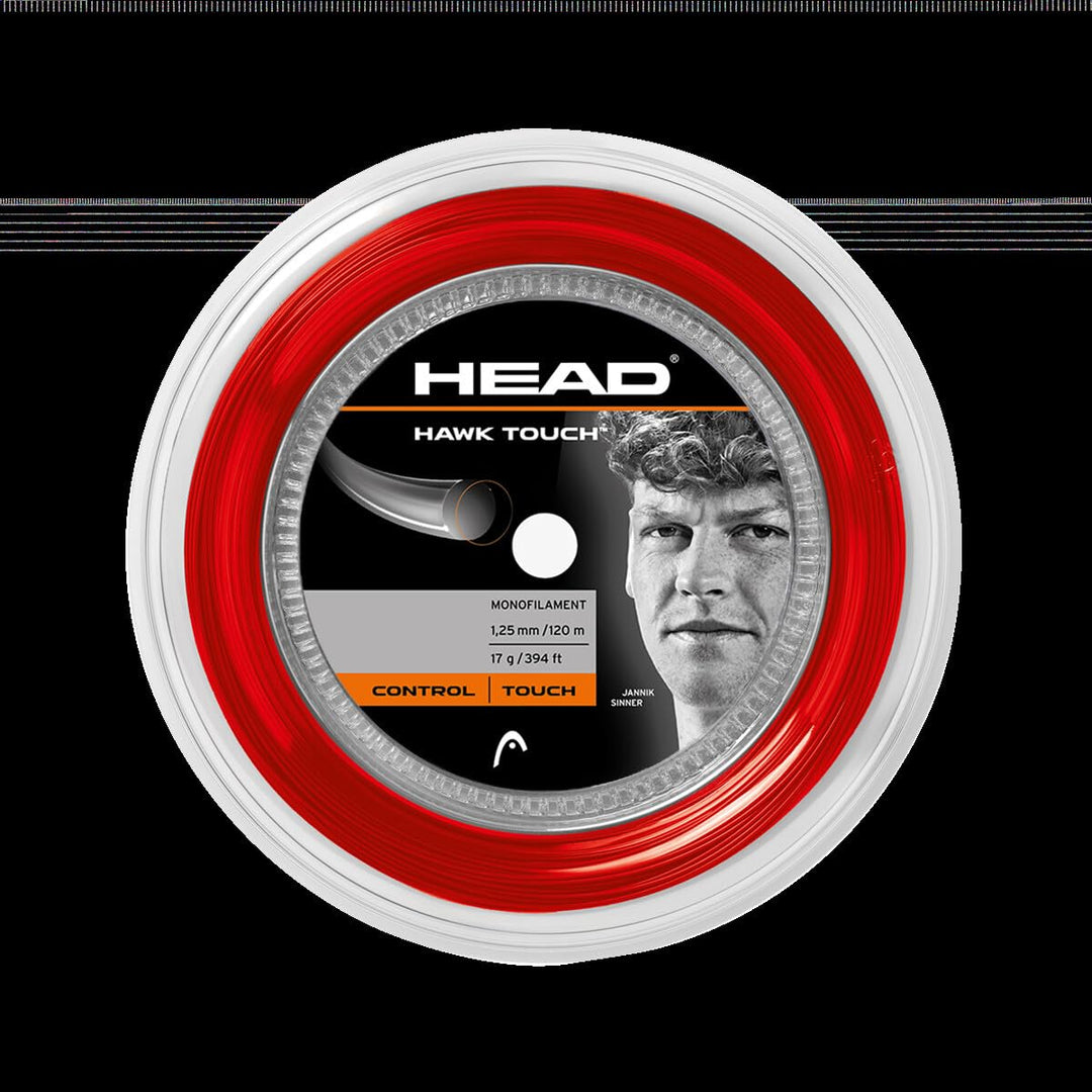 HEAD Unisex – Erwachsene Hawk Touch Rolle 120m Tennis-Saite 1.25 mm / 17 g Rot, 1.25 mm / 17 g Rot