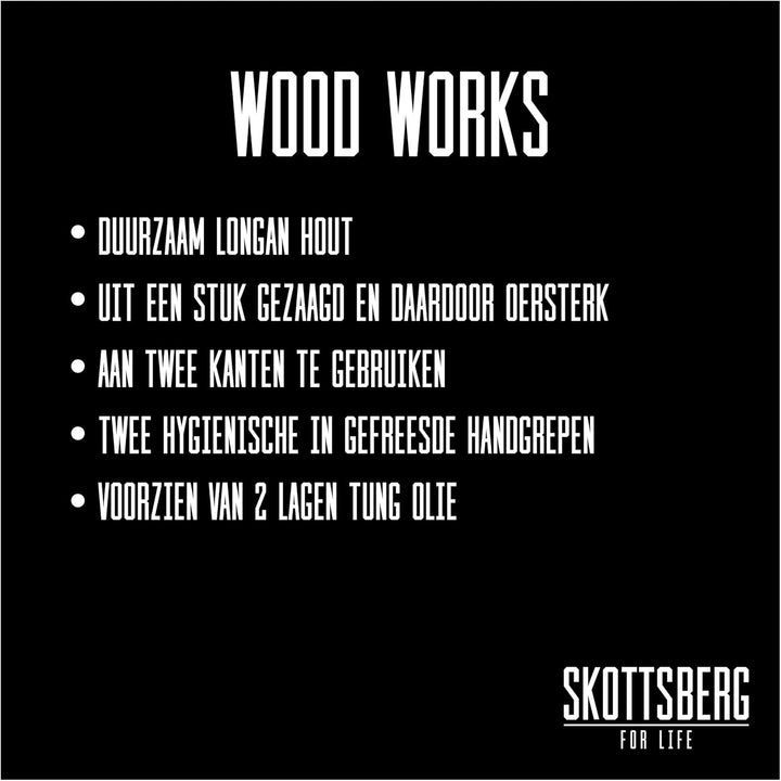 SKOTTSBERG Servierbrett - 80×25 cm - Longan-Holz Servierplatte – Beidseitig nutzbar mit hygienischen