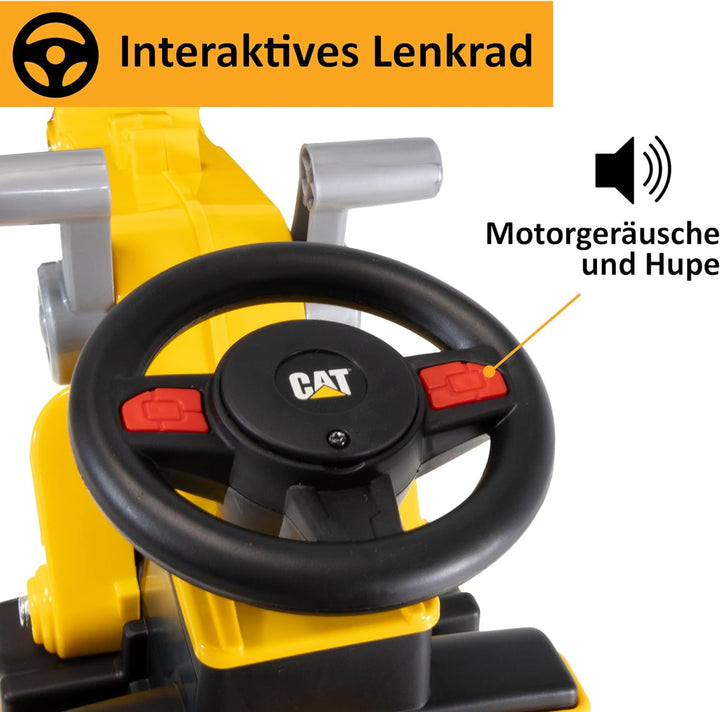 LEMODO Rutschauto Radlader mit Staufach, Bagger zum draufsitzen, Sitzbagger mit beweglicher Schaufel