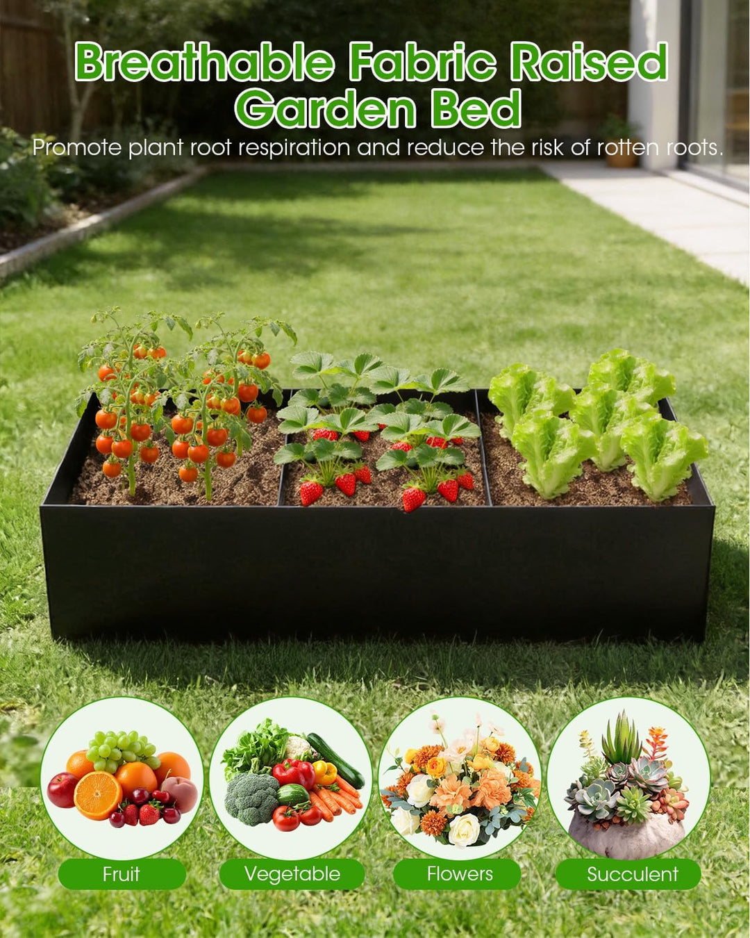 Gurken Rankhilfe 127 x 162cm mit Pflanztasche, 2-in-1 Rankhilfe für Gurken & Tomaten, Höhenverstellb