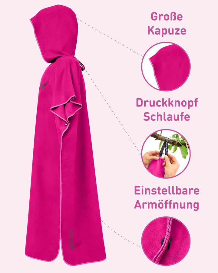 Fit-Flip Umziehhilfe Strand – Ultraleicht und schnelltrocknend – Surf Poncho Herren und Damen, Umkle