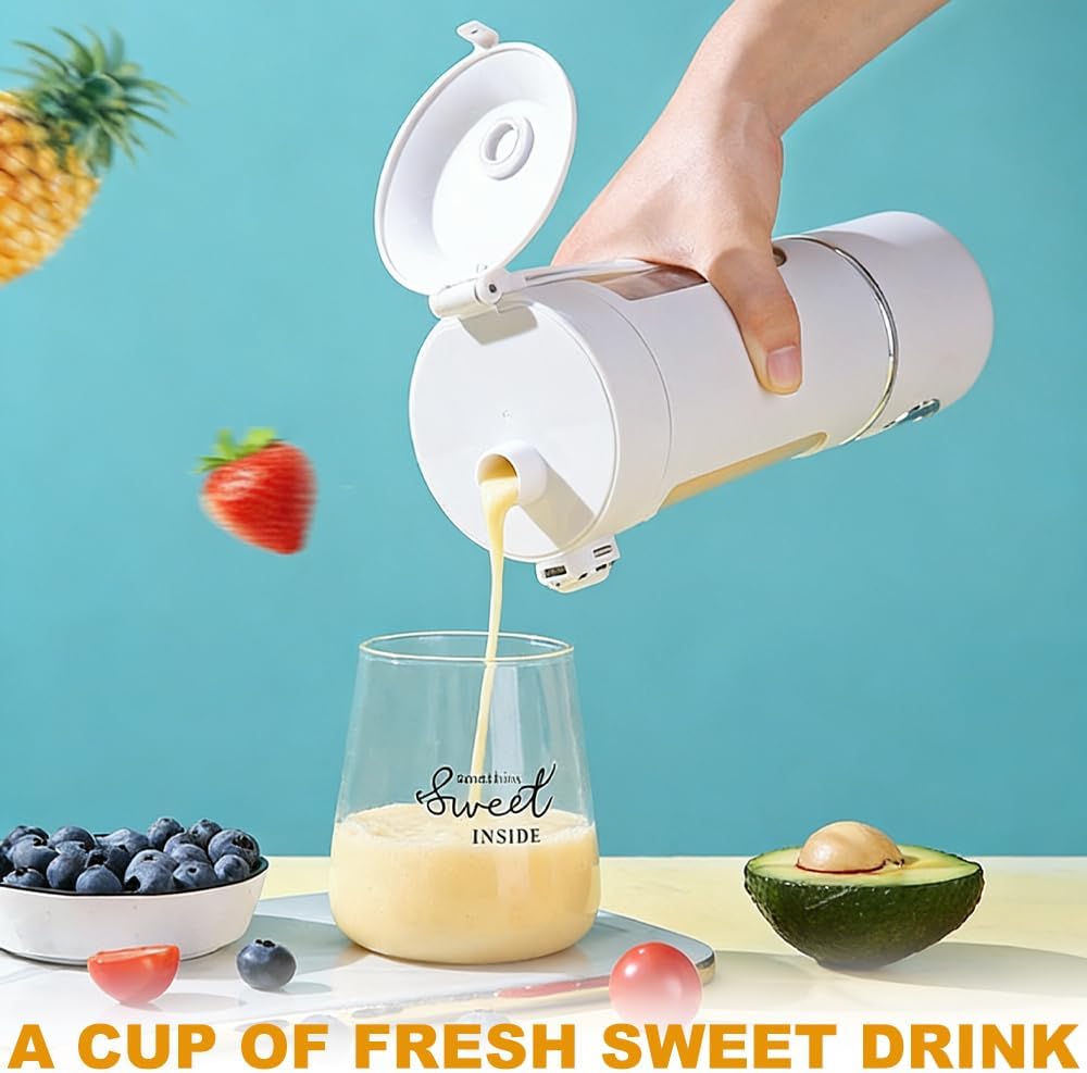 Tragbarer Mixer 700ml, Wiederaufladbar Mini Mixers with Digital Display, Mixer to Go for Milkshakes,