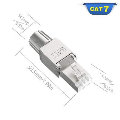 VCELINK RJ45 Stecker Werkzeuglos für Verlegekabel Cat7 Cat6A Netzwerkstecker Werkzeuglos Feldkonfekt
