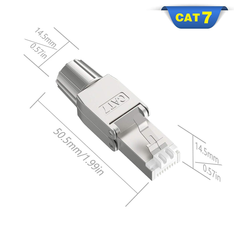 VCELINK RJ45 Stecker Werkzeuglos für Verlegekabel Cat7 Cat6A Netzwerkstecker Werkzeuglos Feldkonfekt