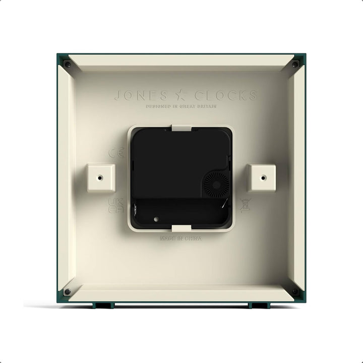 JONES CLOCKS® Disco Schreibtischuhr | Elegantes quadratisches Design | Grün | Stilvoll und leicht zu