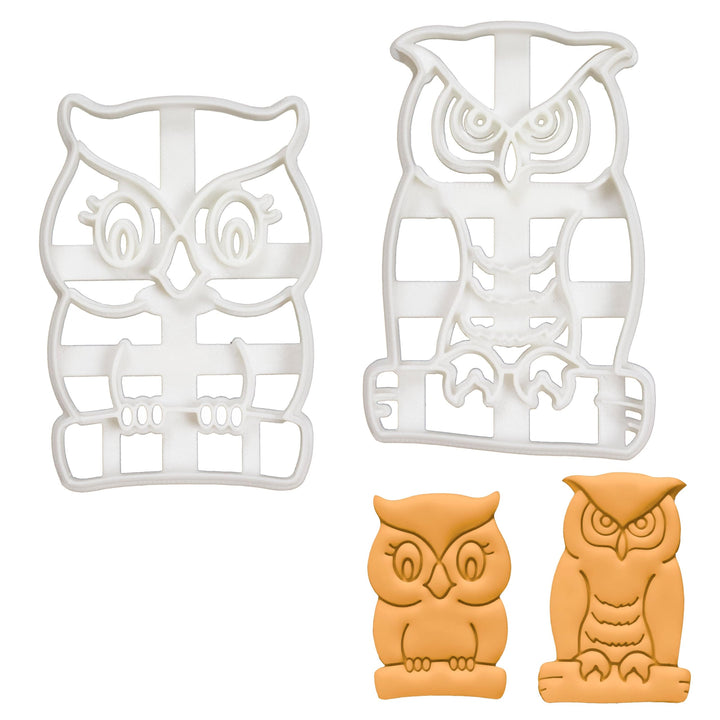 2er Set Eule Ausstechformen (Formen: Grosse, Ehrenwerte Eule und Süsse Eule), 2 Teil