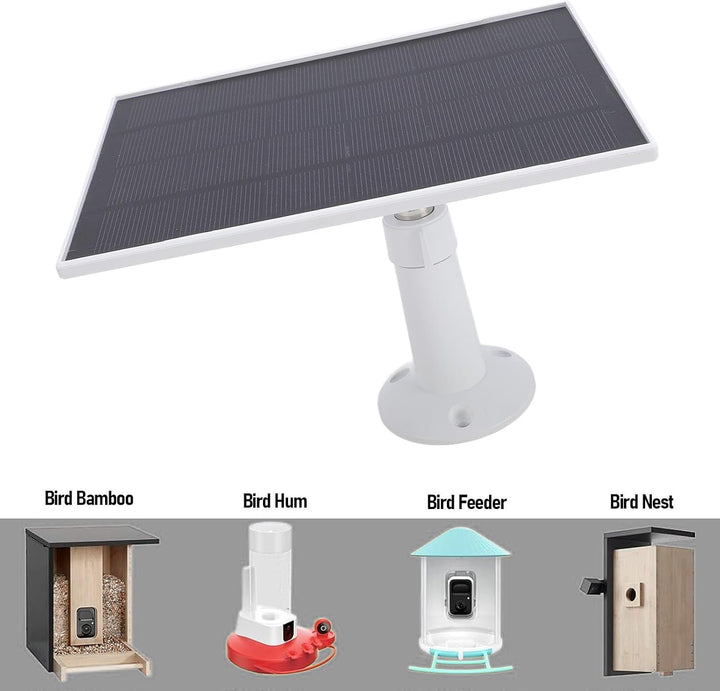 8W Solarpanel für Überwachungskamera, USB C/Micro USB Solar Panel Ladegerät für Vogelfutterkamera/Tü