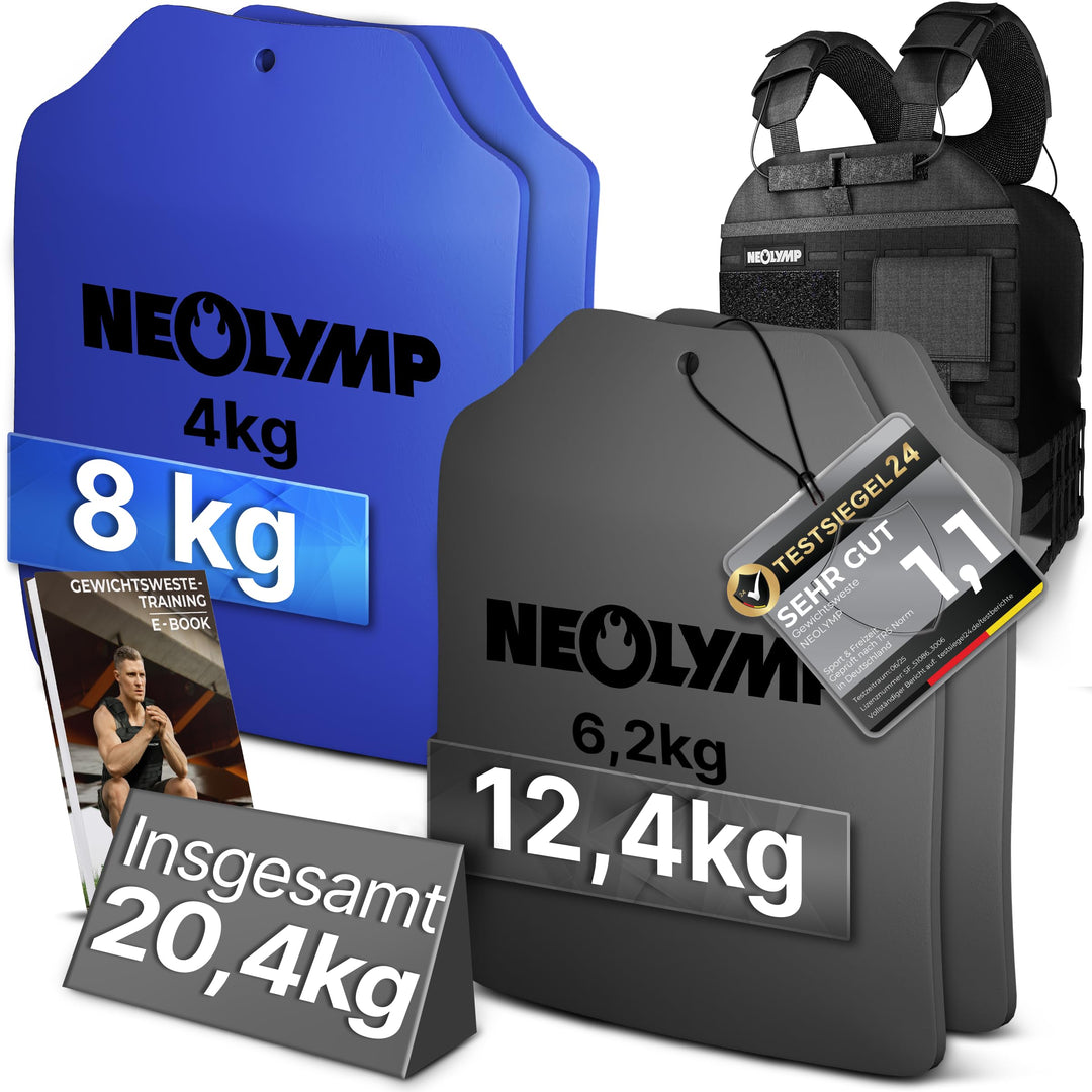 NEOLYMP Gewichtsweste – Unisex Weighted Vest – Plattenträger Weste mit Tasche – Kein Verrutschen – A