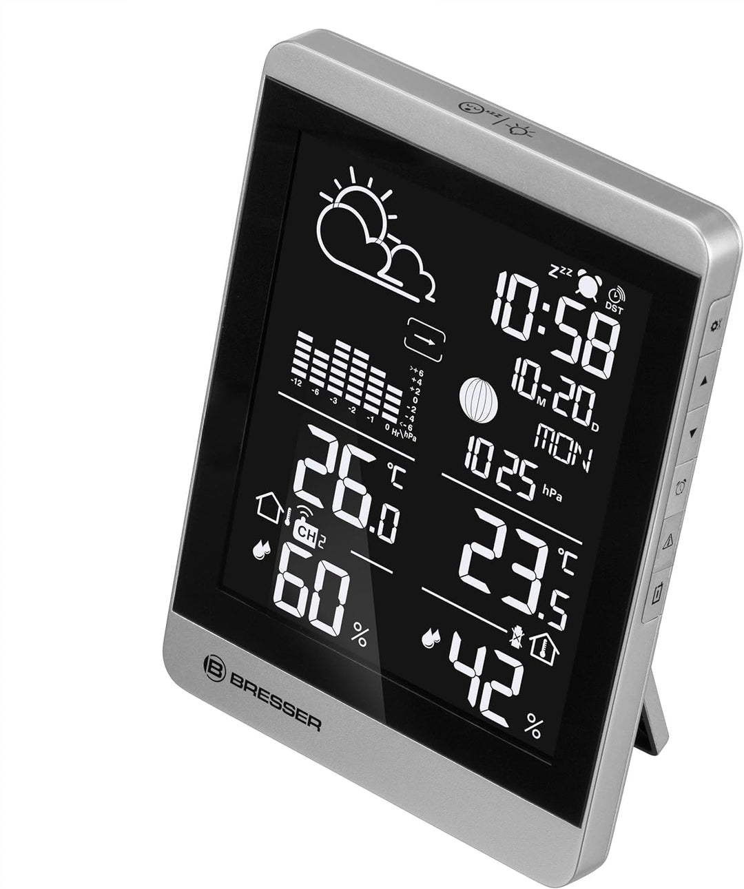 Bresser Funk-Wetterstation ClimateTemp NDV-NEO mit Aussensensor, Temperatur- und Luftfeuchtigkeitsan