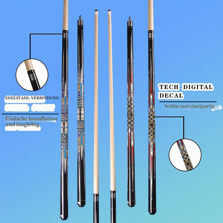 58 Inch13mm 19oz/20oz Maple Billiard Stick Pool Cue Set, Canadian Maple Professional Billiard Pool C