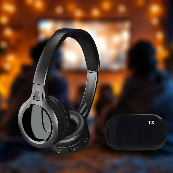 Kabellose Stereo-Kopfhörer für TV, Over-Ear-Headset Kabelgebundene Kopfhörer mit Sender, 20-30m kabe