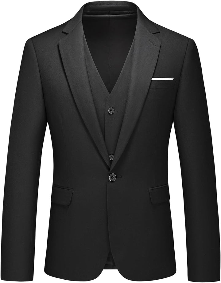 KUDMOL Herren 3-Stücke Anzug Business EIN Knopf Smoking Anzug für Männer Smoking Klassische Blazer W